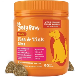 image:imageZesty Paws Flea and Tick Prevention for Dogs Chewable  Prevention Protection amp Repellent  Dog Supplement to Kill amp Control Fleas amp Ticks  Roast Chicken Flavor 90 CtFlea  Tick Bites